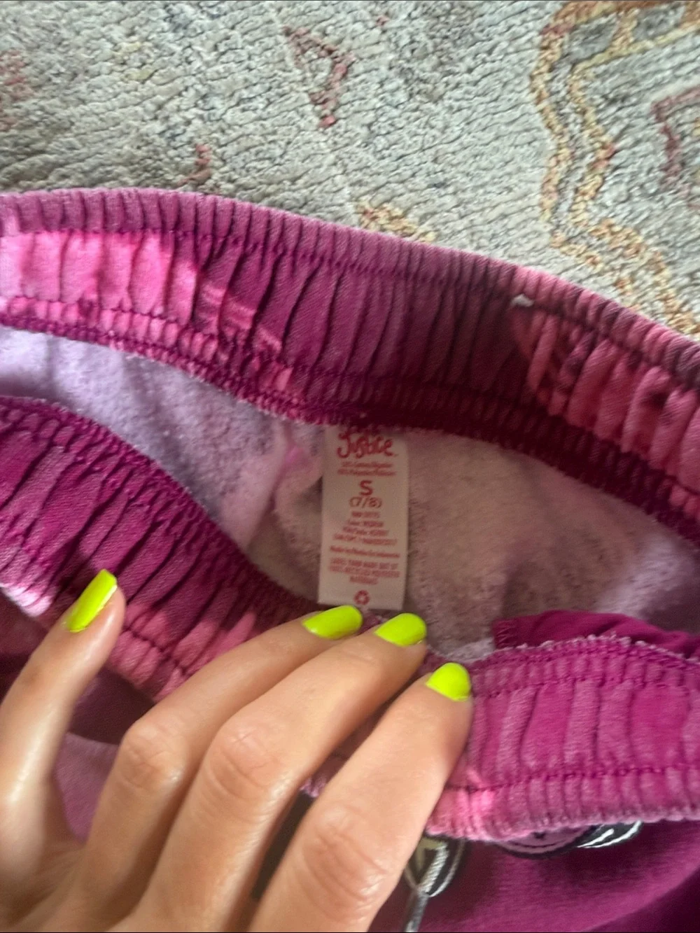 Justice Tie-Dye Sweatpants in Pink and Black